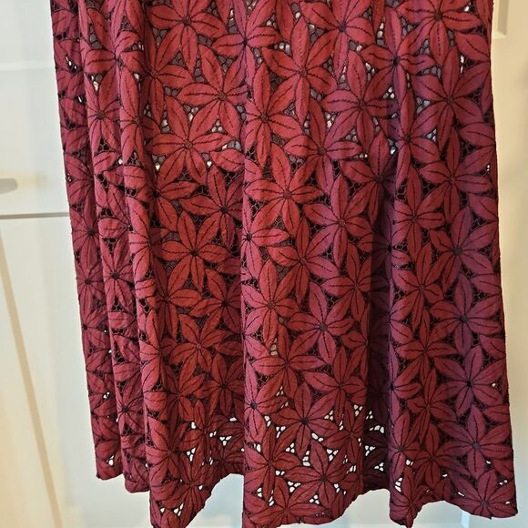 Burgandy Linen Vintage Boho Vest sz L - Picture 8 of 11